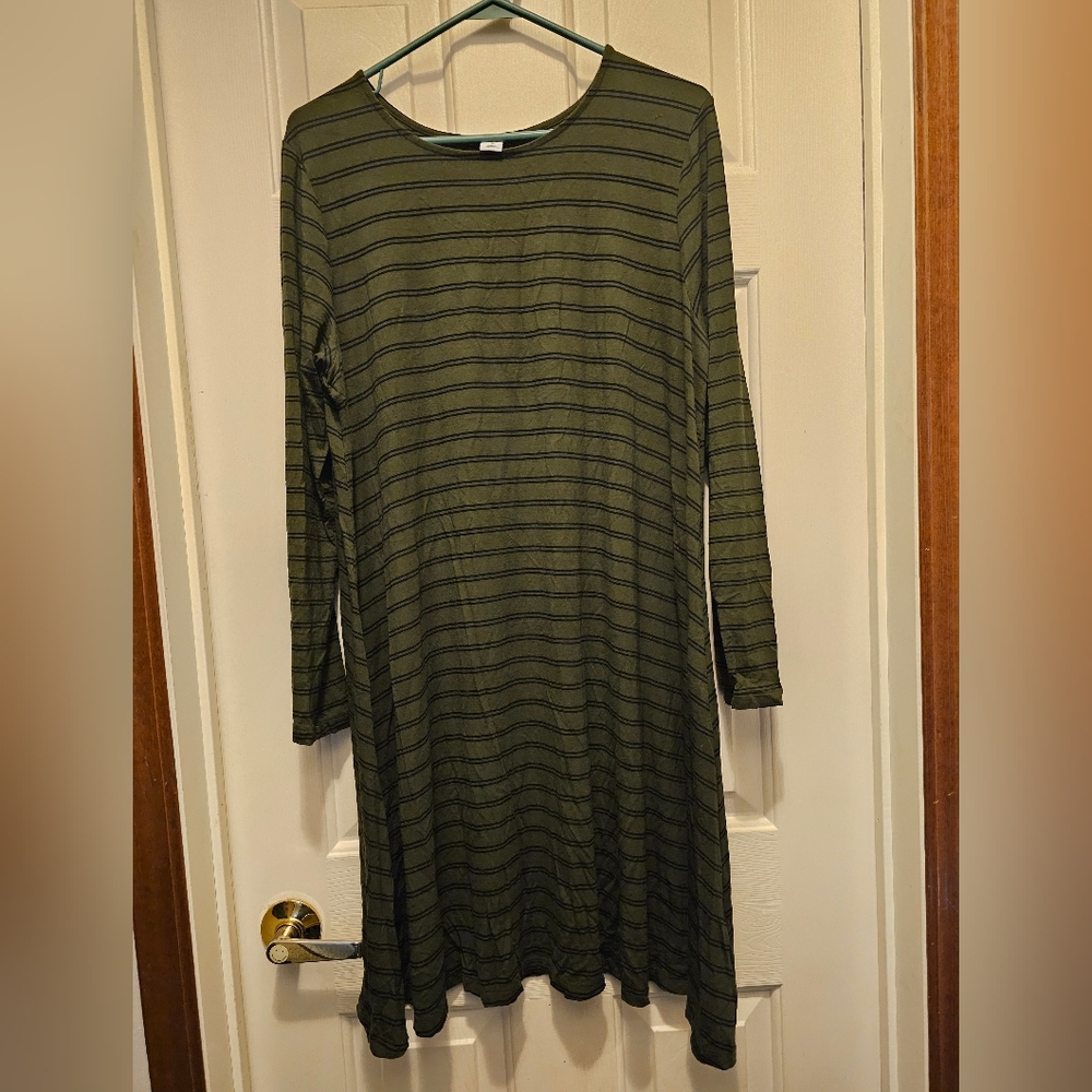 Old Navy Olive Green Long Sleeve Dress - XL